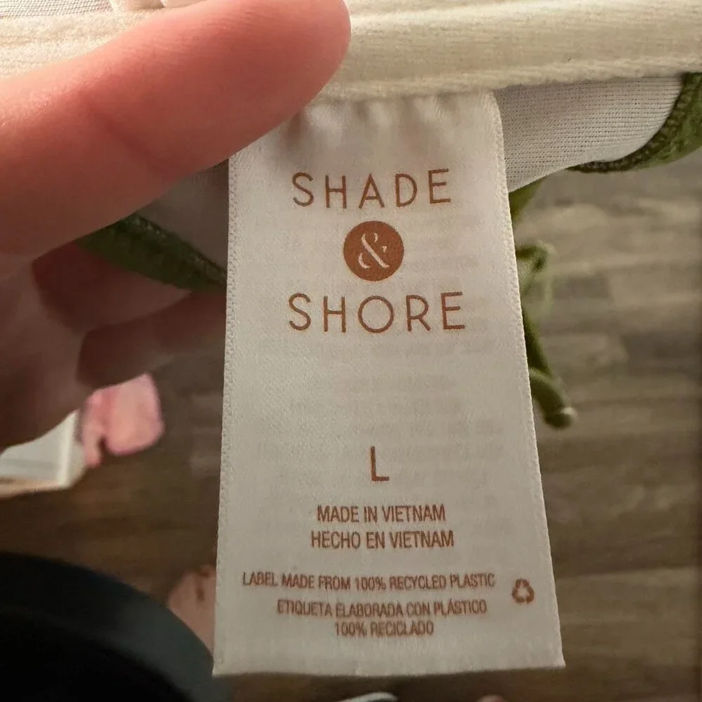 Shade & Shore green bikini top,‎ Size L